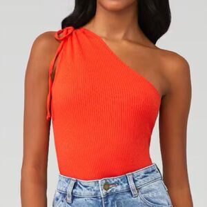 NEW The Range Alloy Ribbed One Shoulder Tank Sz M
